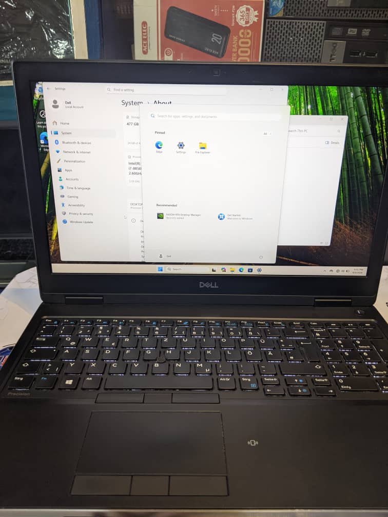 Graphics Laptop  Dell Precision 7530 ¬ Intel Core i7 - 8th Gen (12CPUs) 2.6GHz ¬ Intel Dedicated UHD Graphics (1GB) ¬ NVIDIA Quadro P2000 (4GB)  ¬ 16GB DDR4 RAM  ¬ 512GB SSD  ¬ Windows 11 Pro - 24H2 ¬